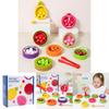 Wooden Childrens Color Classification Toy With Fruit Bead Clips For Cognitive Learning And Handeye Coordination
