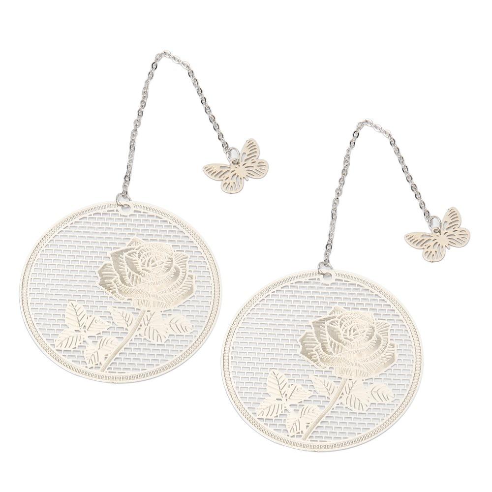 2Pcs Hollow Design Metal Bookmark Leaf Vein Design Hollow Bookmark Leaf Vein Bookmark For Readers