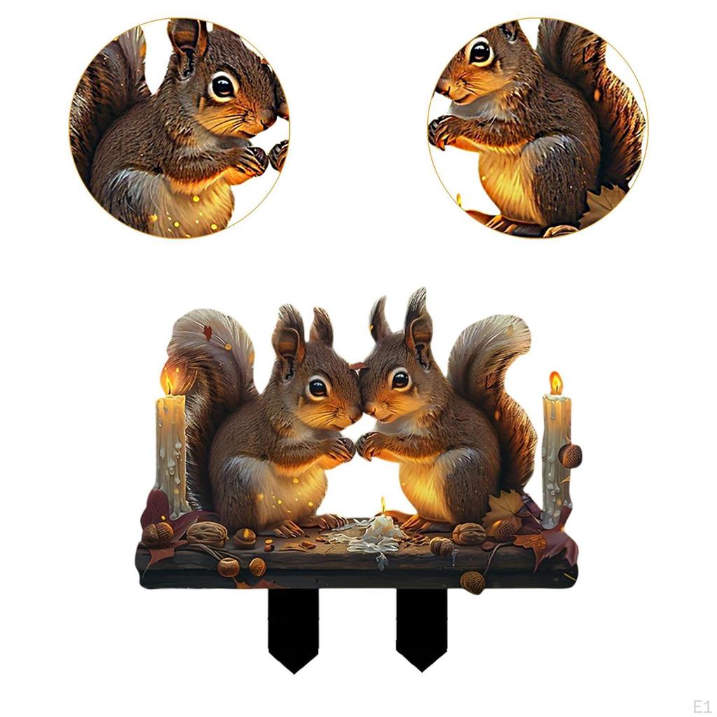 2D Плоский Акриловый Знак Две Белки Газон Декоративные Водонепроницаемые Универсальные Аксессуары