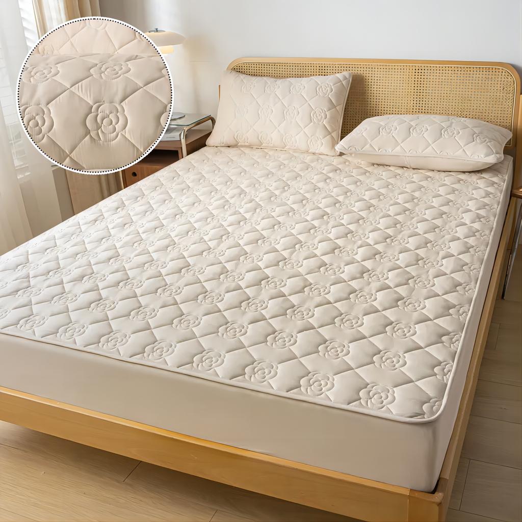 Супер водонепроницаемый стеганый наматрасник, защитный чехол для односпальных двуспальных кроватей размера «queen-size», хлопковая простыня, антибактериальная подкладка