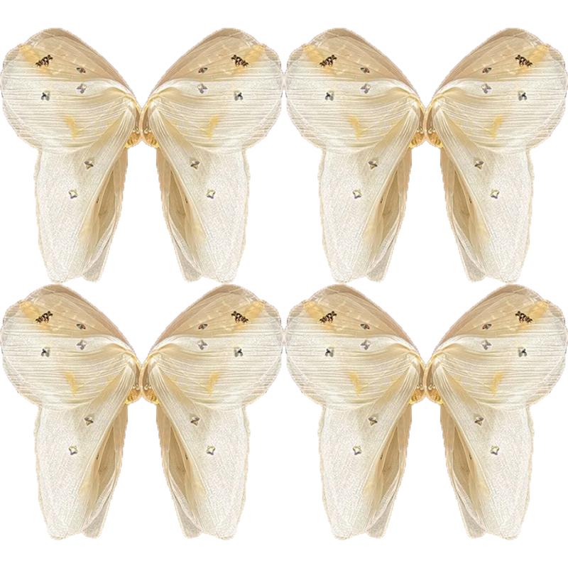 Snow Mist Butterfly Bright Tulle Butterfly Hair Clips Women's French Neck Shark Clip Hair Accessories