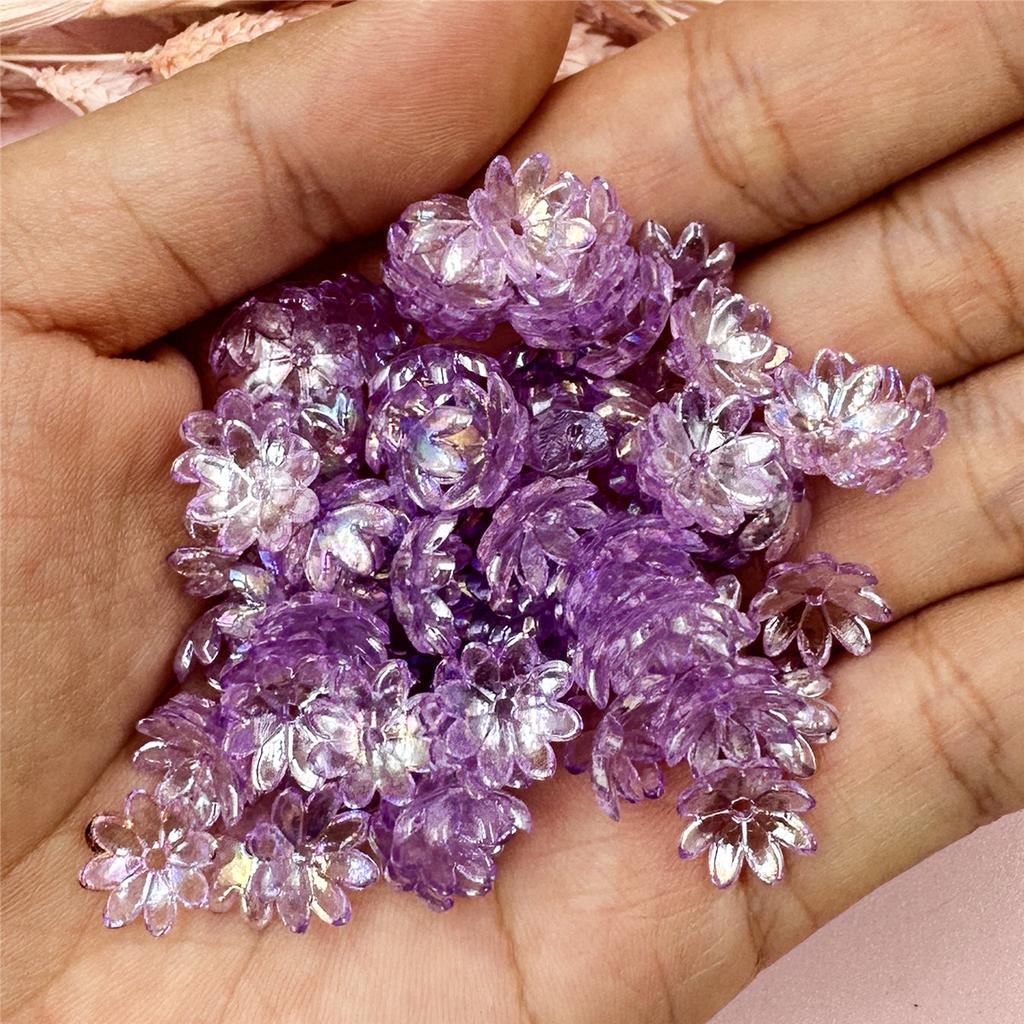 100pcs 9.5mm Fashion Acrylic Flower Beads For Bracelet Necklace Making DIY Jewelry Accessories
