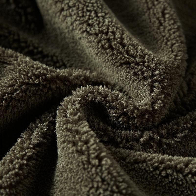 Men's Autumn and Winter Cotton Coat Men's Lapel Plus Velvet Thickened Short Warm Lambswool Cotton Coat Men's Jacket