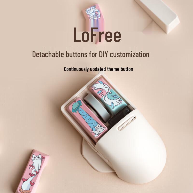 LOFREE Tri-Mode Wireless PBT Office Mouse with OLED Display