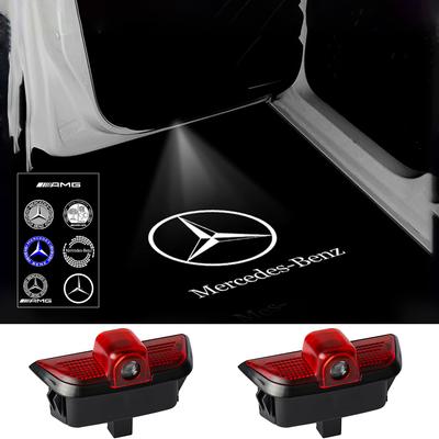 2 шт. Для Mercedes Benz C-Class W204 C200 C260 C230 C280 C300 Светодиодные проекторы на двери автомобиля, Welcome, Ghost Shadow, Лампочки, Аксессуары