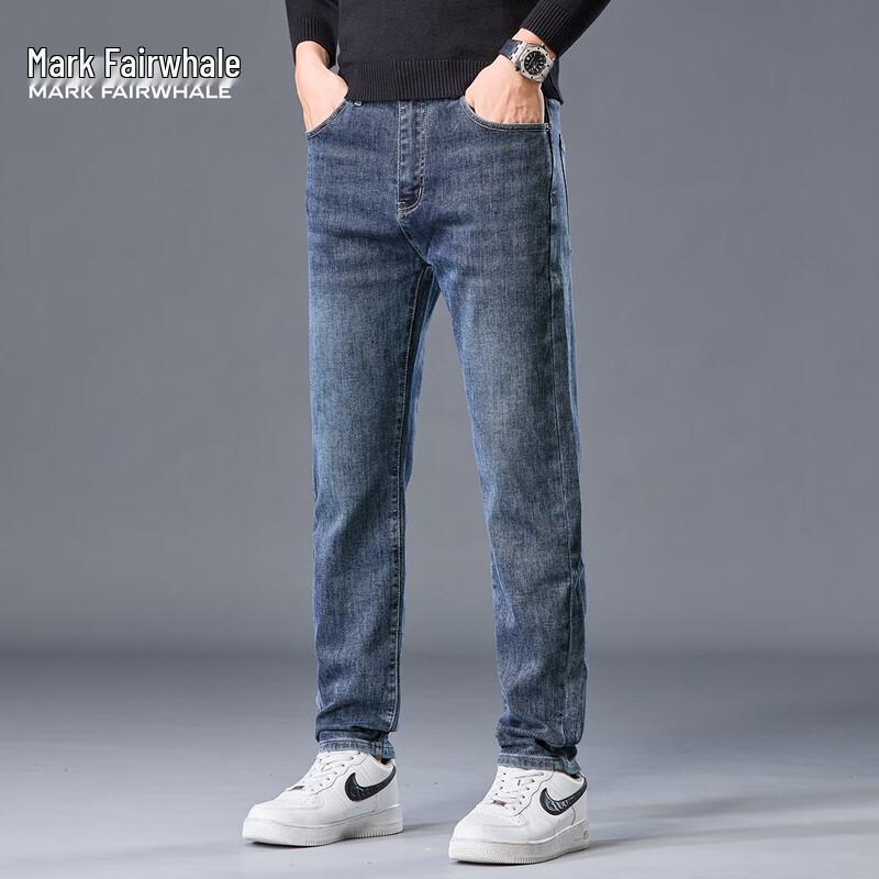 Мужские джинсы Mark Fairwhale с эффектом стирки, прямого кроя, микроэластичные