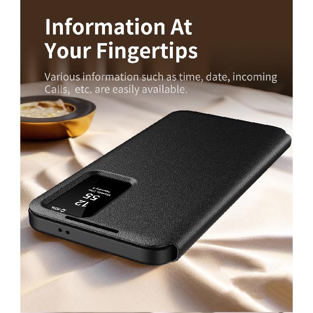 Чехол-книжка с окном Smart View и слотом для карты для Samsung S25Ultra, чехол-книжка без откидной крышки для ответа на звонки для Samsung S26Ultra