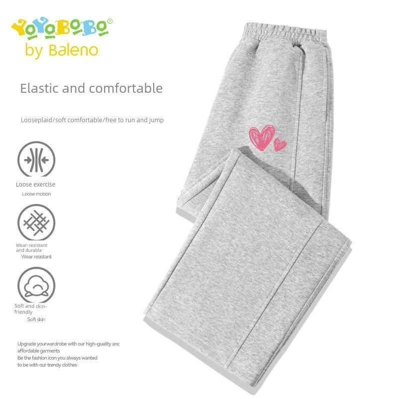 Baleno Ybb Series Girls' Pants, Spring and Autumn, Super Stylish Children's Straight-Leg Pants, Trendy Wide-Leg Pants for Girls