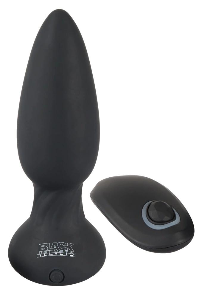 Black Velvets - Rotating Butt Plug with Remote Control 14 cm Black