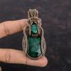 Ограненный замбийский изумрудный кулон из меди, обернутый медной проволокой, кулон ручной работы, медные украшения, подарок для мамы, ювелирные изделия из драгоценных камней с проволочной оберткой