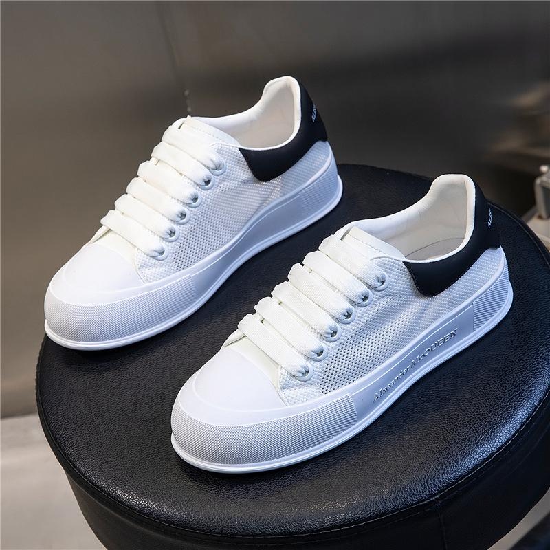 Genuine Leather Women's Shoes Through the Net 2025 New Summer Women's Breathable Versatile Casual Shoes Flat Bottom Shallow Mouth White Shoes Children