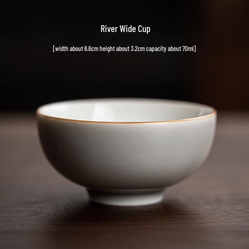 Japanese Handmade Ice Ash Glaze Ceramic Teacup - Gongfu Tasting Aroma Cup 