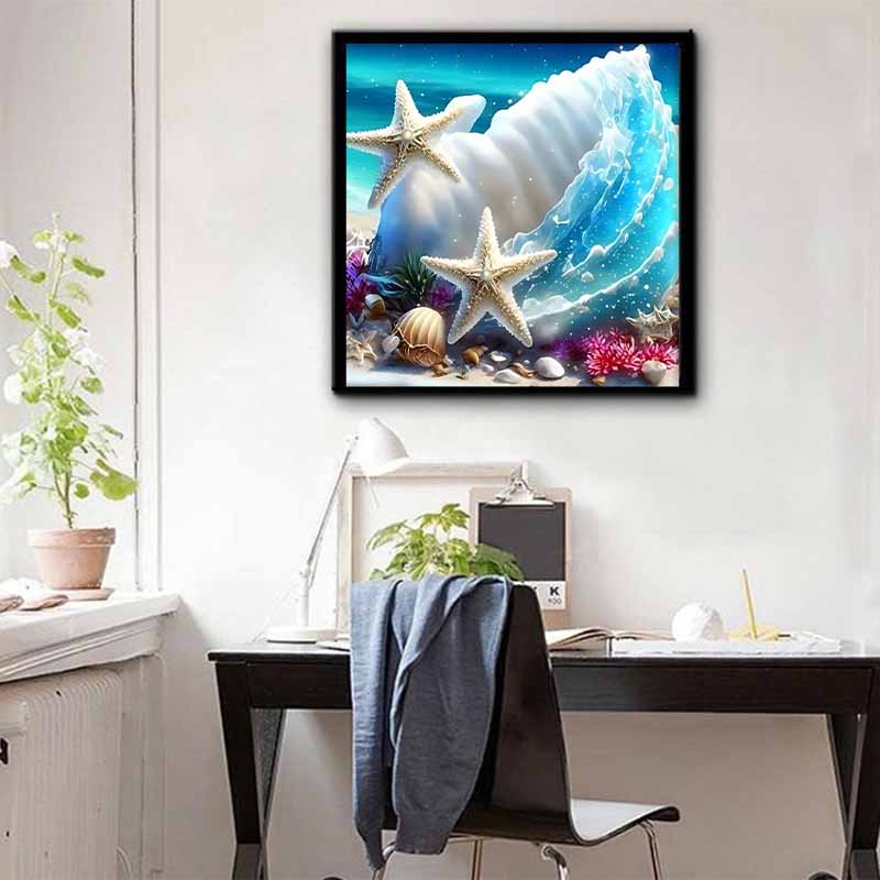 New Arrival 5D DIY Full Circle Diamond Painting "Conch" Embroidery Cross Stitch Home Decor Gift