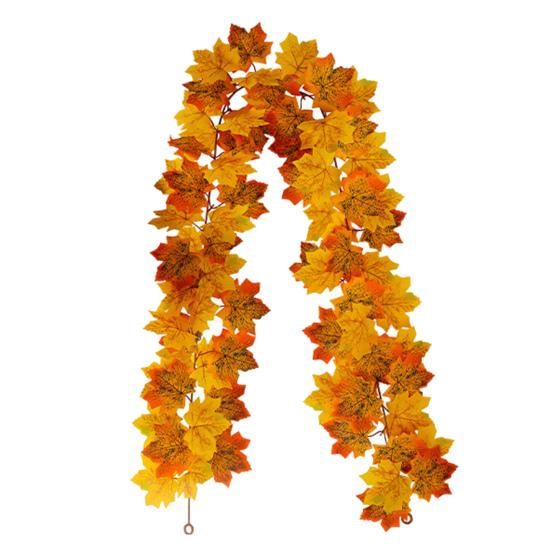 5.7Ft Fall Maple Leaf Garland Artificial Autumn Foliage Garland Harvest Hanging Vine