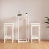 VidaXL Bar Set 3 Pcs Bistro Furniture Set Dining Room Kitchen Pub Furniture Indoor White 3124728