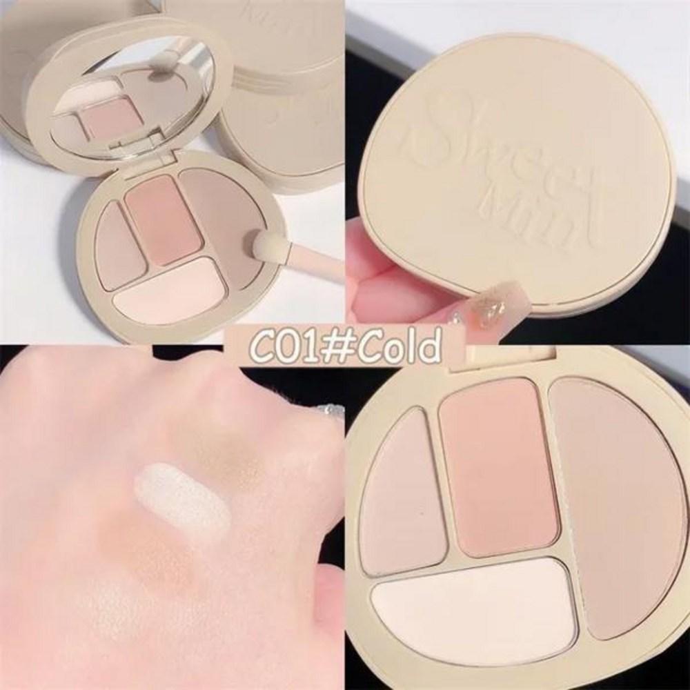 Aegyo Sal Pencil Matte Contour Palette Стойкий хайлайтер для теней Румяна Пудра Водостойкая Потостойкая Beauty Face Press 4 Цвета