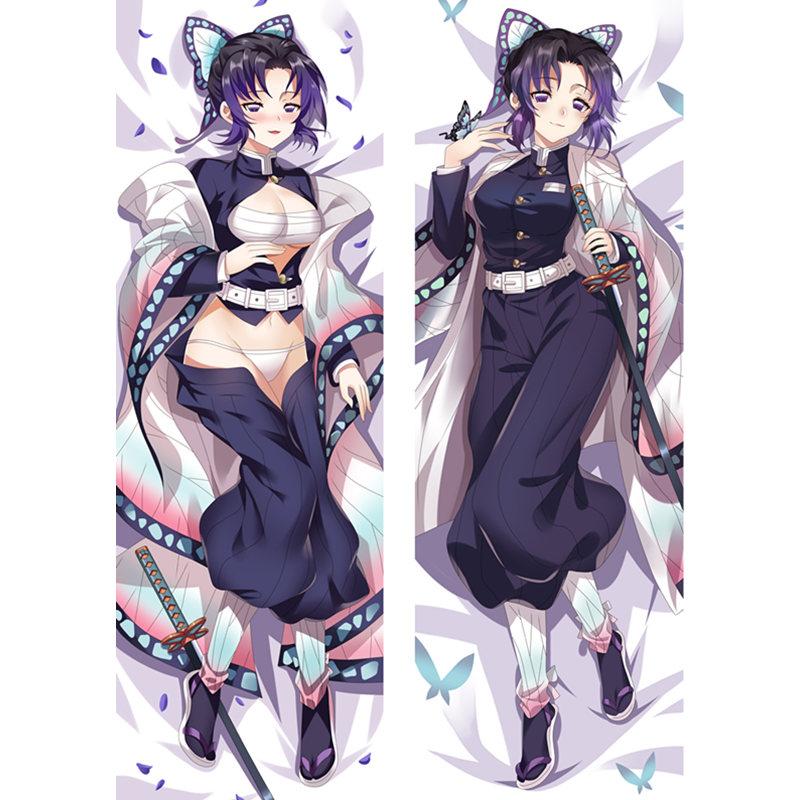 60x180cm Anime Demon Slayer Agatsuma Zenitsu Kochou Shinobu Dakimakura Case Two-sided 3D Print Bedding Hugging Body Pillow Cover