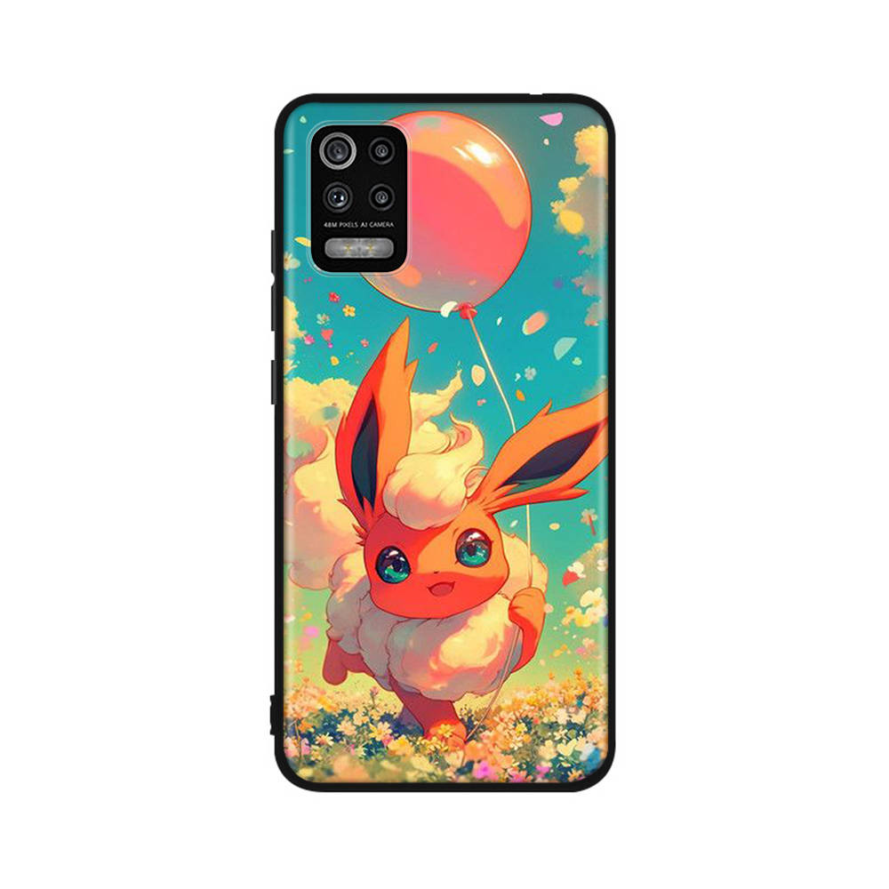Чехол CT55 Eevee Pokemon для iPhone 16 15 Plus 14 13 12 11 Pro 8 7 6S 6 SE 5S X XR XS Max Realme C30 C33 C31 9I Huawei P30 черный мягкий чехол