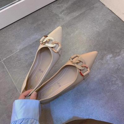 Модные туфли-лоферы с квадратным носком для женщин Весна Осень Корейская мода Застежка-цепочка Комфорт Большой размер 43 44 45 женская обувь