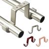 Curtain Rod Brackets Double Rod Ceiling-Mount Curtain Holders Curtain Bracket Curtain Rod Holders for Max. 33mm Rod