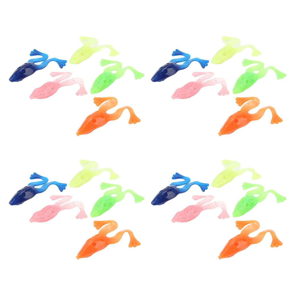 20 шт. Мягкая силиконовая приманка-лягушка 8 см 5,5 г Искусственная приманка Лягушка Мягкие рыболовные приманки Плавающие приманки с отверстием для грузила Приманки для ловли на поверхности воды