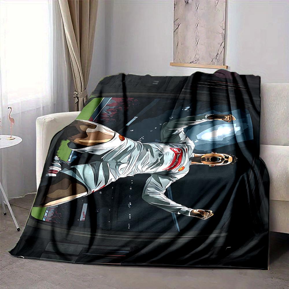 1Pc Soccer Player Celebration Flannel Blanket, Soft And Comfortable, Casual Warm, Camping Travel, Christmas, Halloween Xmas Gift S1537