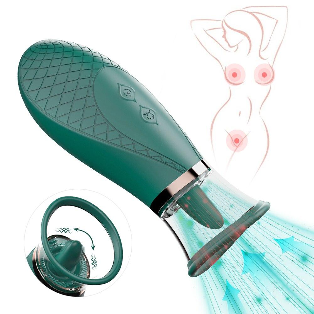 Женский вибратор для лизания языка, массажер для точки G, клитора, стимуляция влагалища, щекотка клитора сосков, 10 режимов вибрации, секс-игрушки для женщин