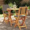 VidaXL 3-Piece Folding Bistro Set with Cushions In Solid Acacia Wood 4105514