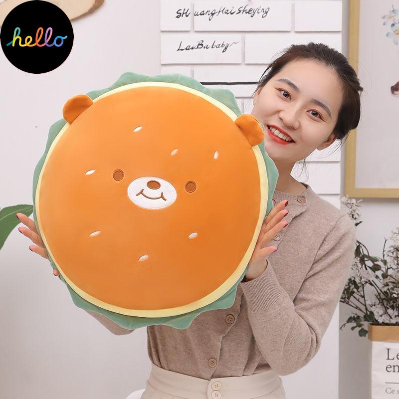 Hamburger Hug Pillow Plush Toy Crawl Mat Sleep Multifunctional Girl Gift