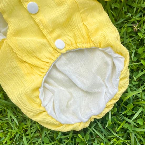 Желтая футболка для собак с уткой, летняя одежда для щенков с D-образным кольцом, жилет с рисунком для маленьких, средних и больших собак