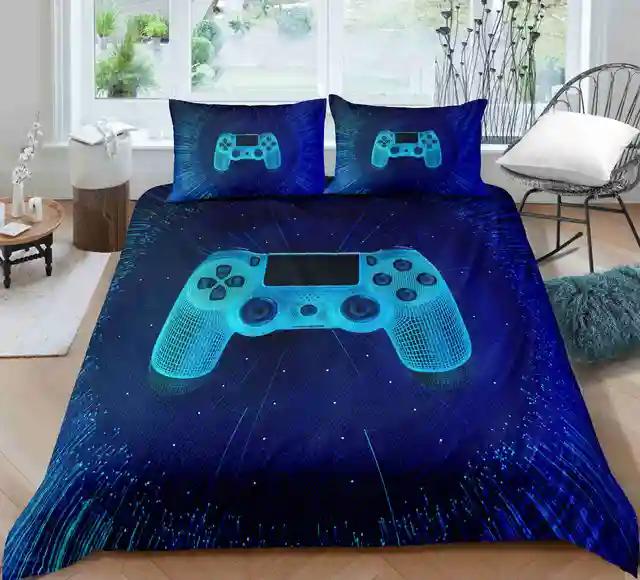 Gamer Bedding Set For Bedroom Soft Modern Gamepad Bedspreads Comefortable Kids Duvet Cover Video Game Quilt Cover And Pillowcase