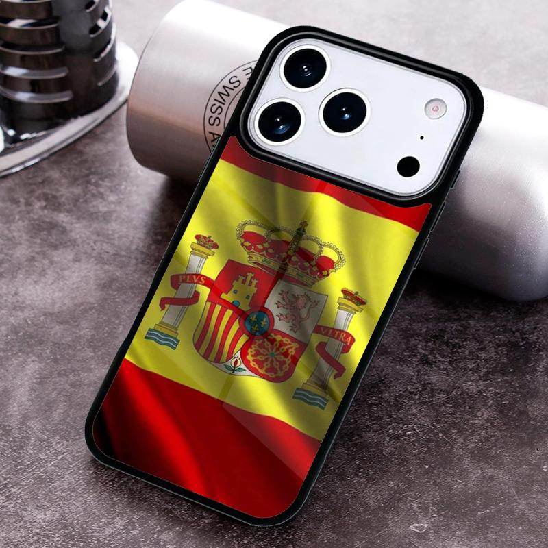 Spain Spanish Flag Phone Case For iPhone 17,16e,15,14,13,12,11,Mini,Pro,MAX soft Silicone Cover