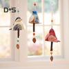 Bird Song Bell Hanging Decoration Spring Resin Bird Wind Chime Outdoor Garden Courtyard Colorful Bird Ornament Pendant Christmas Birthday Gift