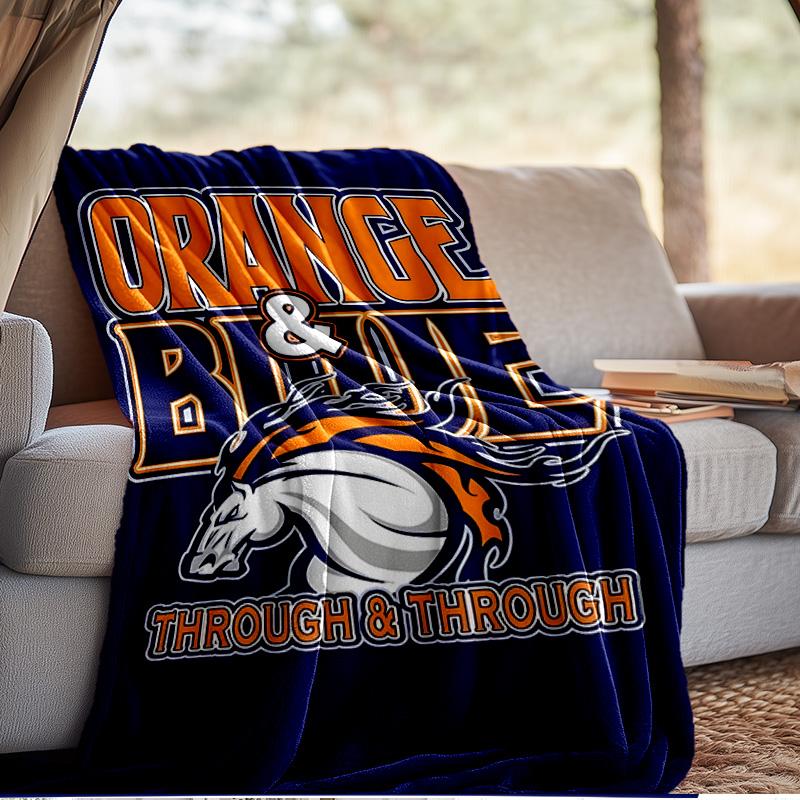 Плед Denver Broncos, наружный фланелевый плед для кемпинга, походов, садовых вечеринок, незаменимый для пикника, подарок для семьи и друзей