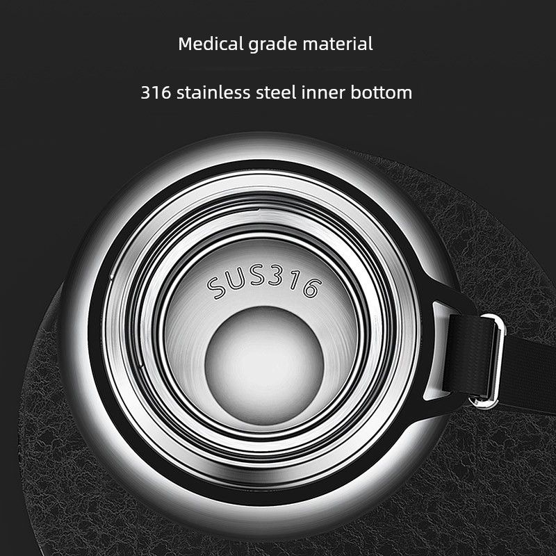 All-Steel Large-Capacity Insulated Cup 316 Stainless Steel Water Cup for Men and Women, Tea Brewing, Car-Mounted, Outdoor Tea-Water Separation Cup
