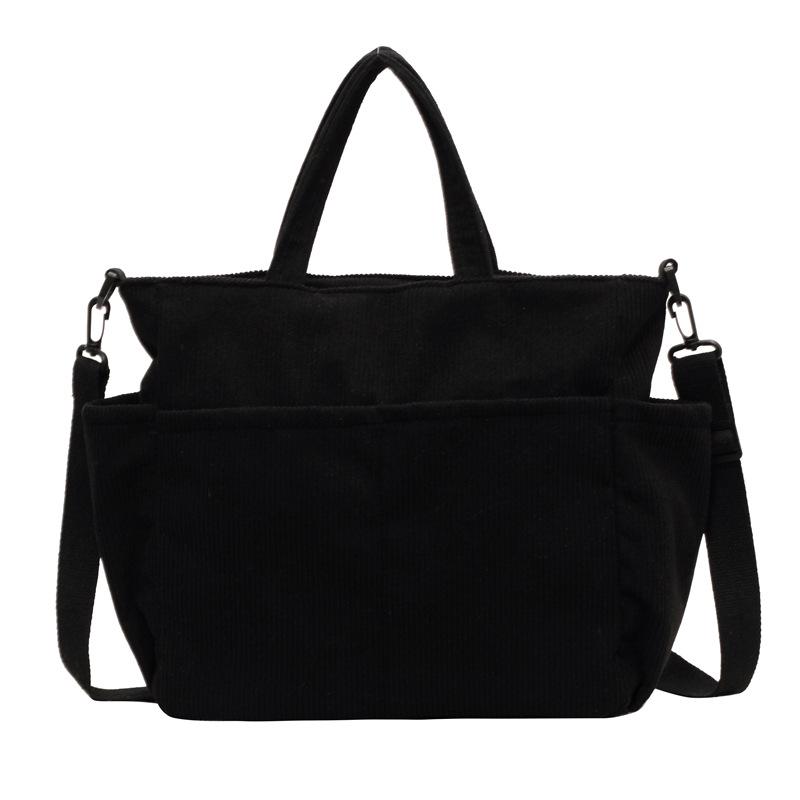 Женская вельветовая сумка-тоут большой вместимости - Универсальная сумка через плечо, на плечо, ручная сумка для поездок на работу и повседневного использования