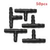 50pcs Practical Drip Sprinkler Irrigation Barbed Tee Connector for 4/7mm Hose