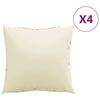 VidaXL Coussins de canapé lot de 4 crème 40x40 cm tissu 360361