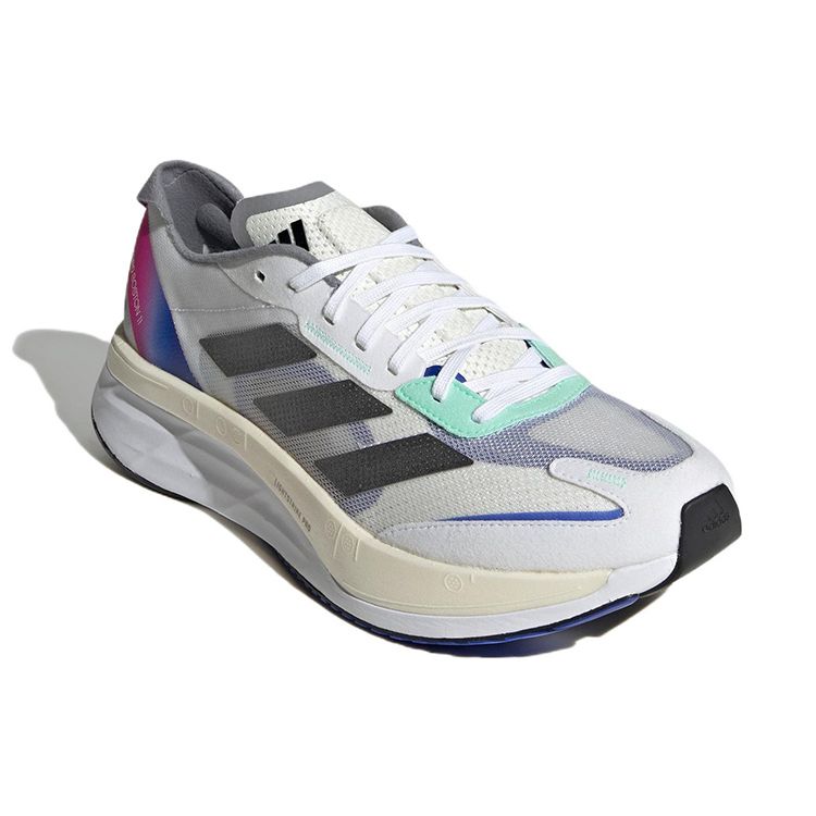 adidas Кроссовки унисекс Adizero Boston 11 White Lucid Blue Fuchsia Cloud-White Core-Black HQ3693