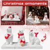 Christmas Bear Statue Resin Crafts Holiday Party Decorations Home Desktop Ornaments