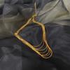 Gold Multi-layer Snake Chain Necklace Bean Inspired French Style Luxury Versatile Jewelry Women