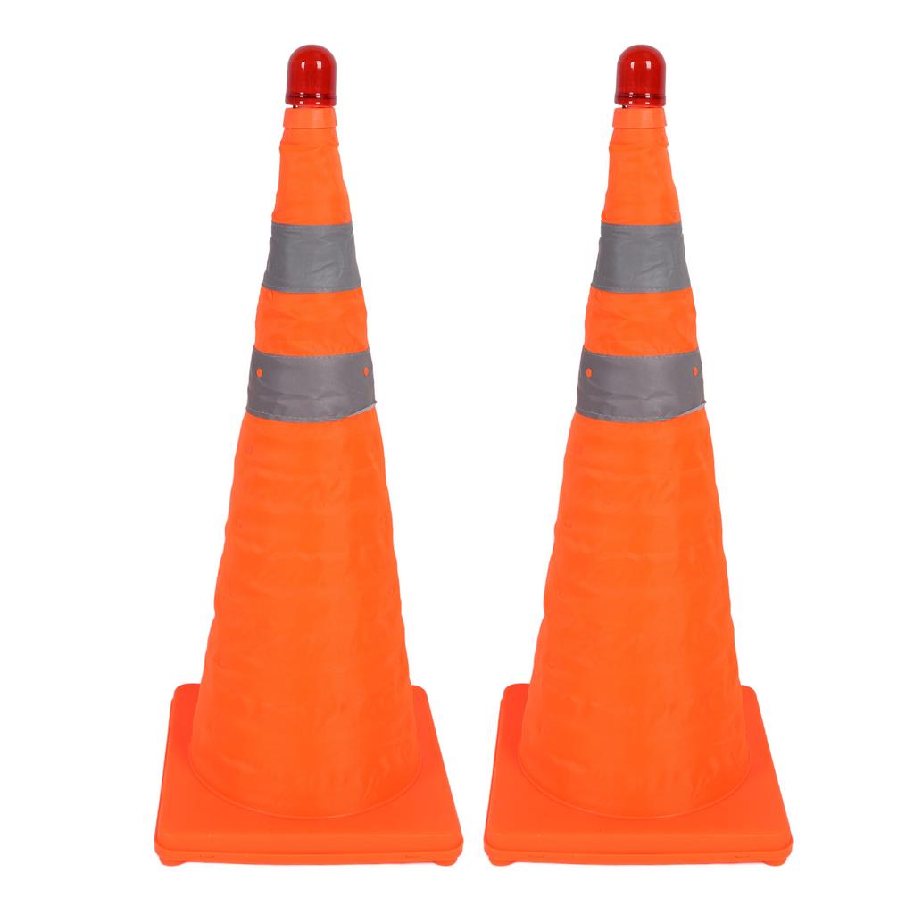 2 комплекта дорожных конусов, складные 360-градусные светоотражающие полосы, дорожные конусы безопасности с предупреждающим светом 70 см