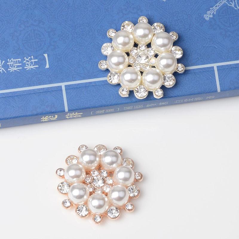Элегантная пуговица с искусственной плоской спинкой, изысканные украшения, жемчуг, кристалл, цветок, горный хрусталь