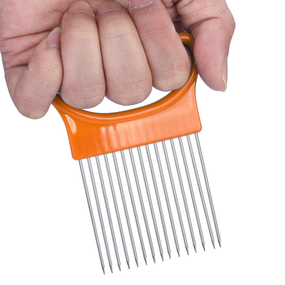 Держатель для нарезки помидоров и овощей Направляющий нож для нарезки ломтиками Безопасная вилка