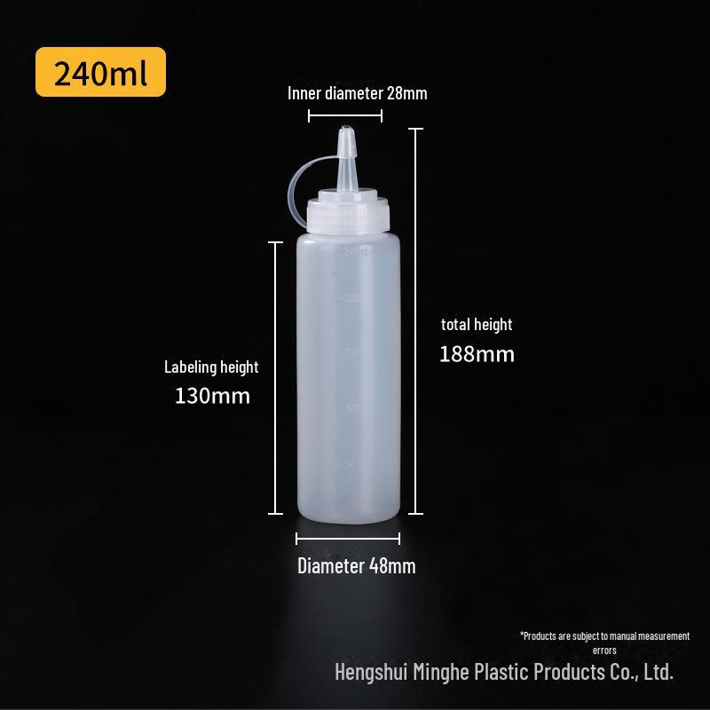 Бутылка для соуса PE Squeeze объемом 240 мл со шкалой для кетчупа и салата