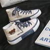 Spring Summer Fashion Bear Women Canvas Shoes High-top Canvas Shoes Lace Up Casual Sneakers Female Off White Shoes Sneakers