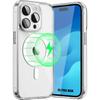 Case for iPhone 15 Pro Max - Transparent Shockproof with Magnetic Circle and Tempered Glass Rear Camera Protection