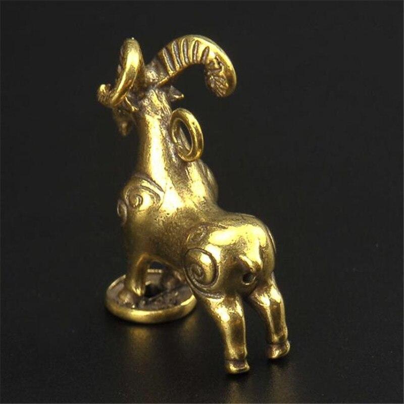 Deer Casting Animal Brass Figurine Abstract Geometric Style Metal Retro Sculpture Home Office Room Desktop Decoration Gift Diy KTY