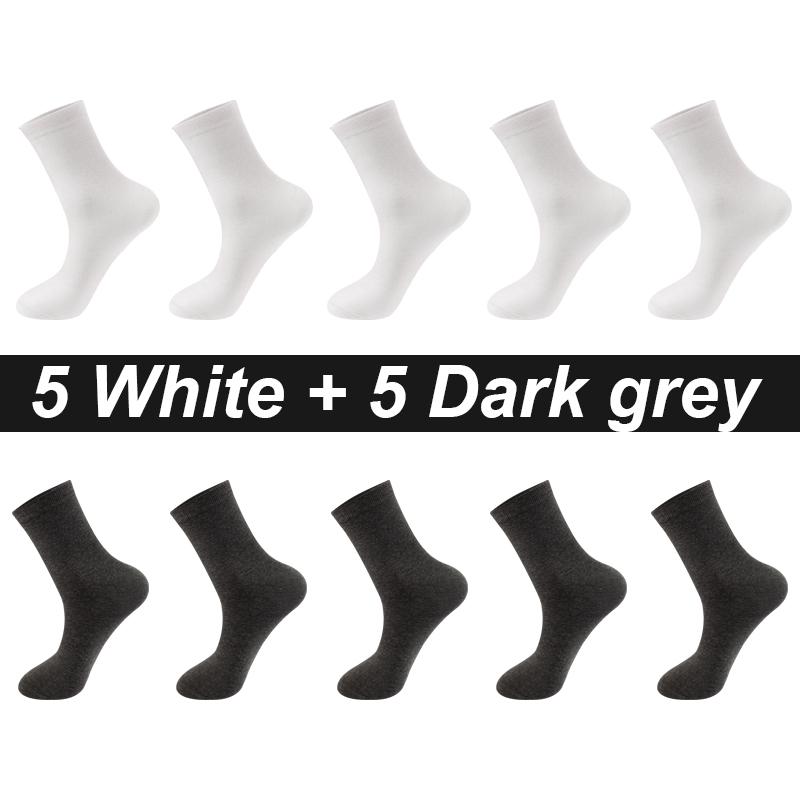 10Pairs/Lot Men Socks Combed Cotton Black Casual Business Breathable High Quality Man Sock New For Male Plus Size EU38-48