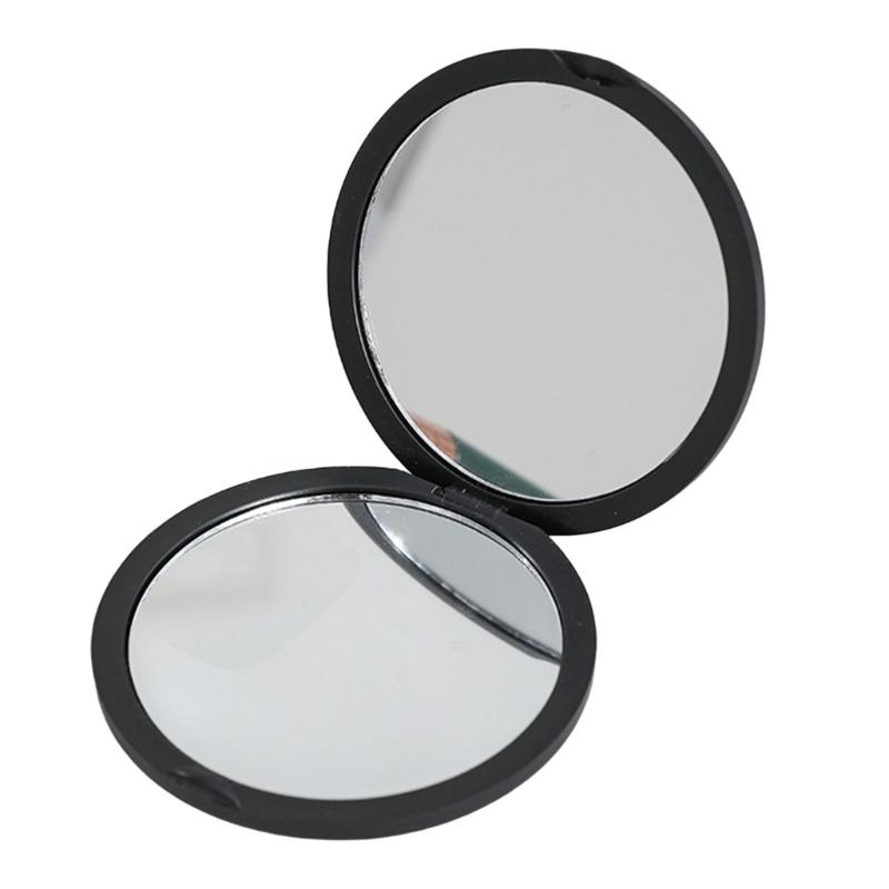 Дорожное портативное складное зеркало для макияжа с обычной стеклянной панелью, двустороннее, компактное, ручное косметическое зеркало